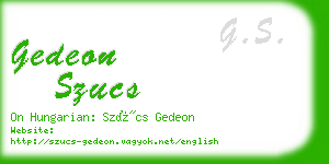 gedeon szucs business card